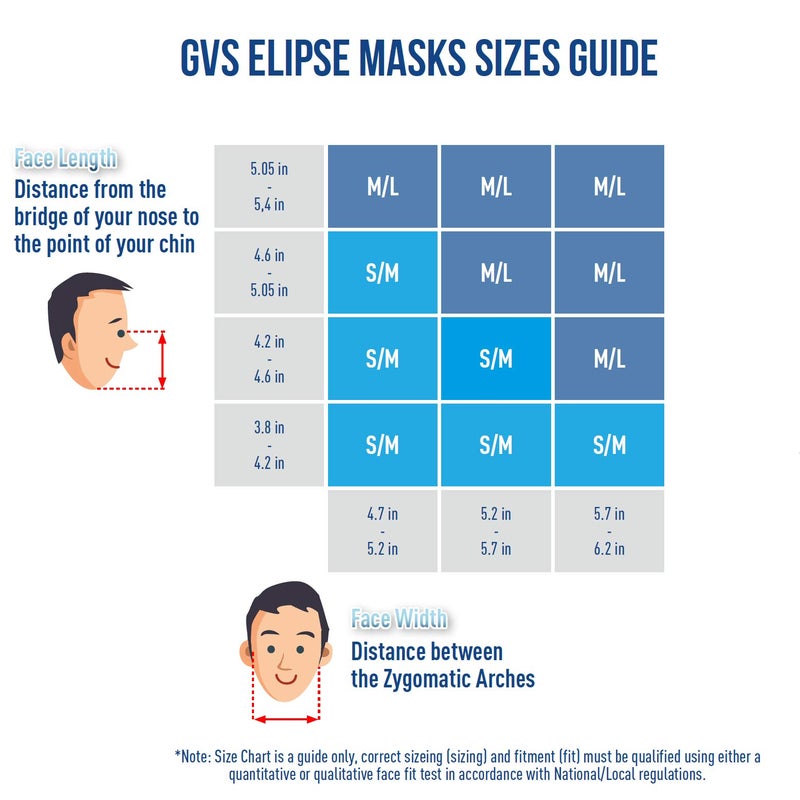 GVS SPR456 Elipse P100 Nuisance Dust Half Mask Respirator with replaceable and reusable filters included, M/L Size - Image 3